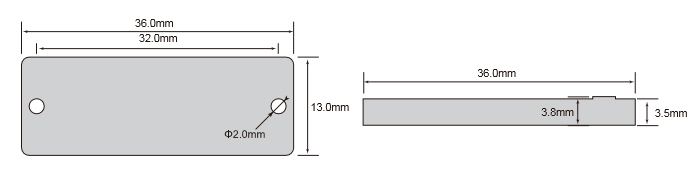無源抗金屬標簽PCB3613尺寸