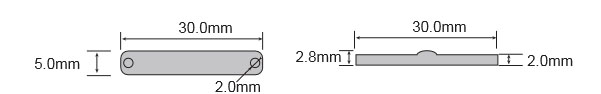 RFID超高頻抗金屬PCB標簽PCB3005尺寸